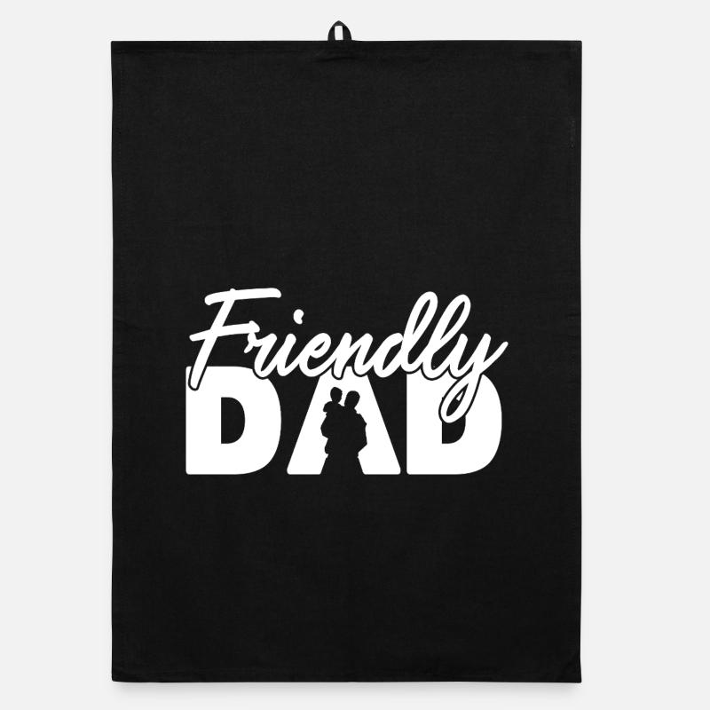Friendly Dad Silhouette Fatherhood Art Organic dish towel