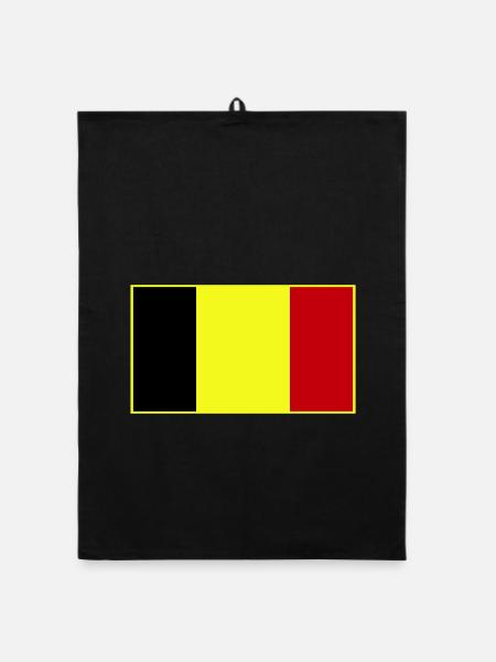 Drapeau tricolore personnalisable - Torchon bio - noir - Devant
