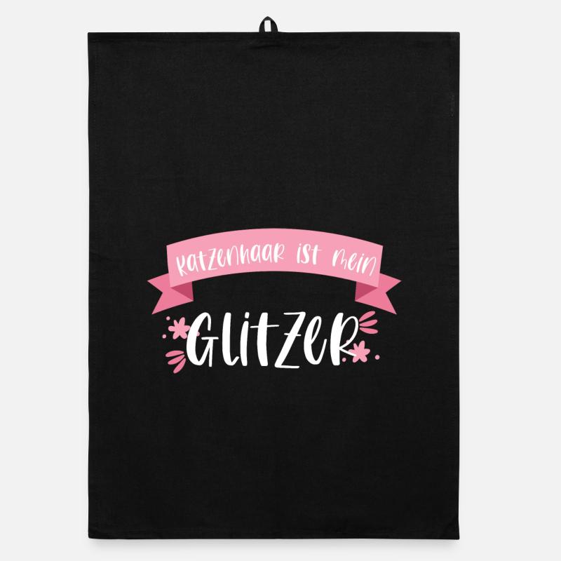Katze Haustier Katzenhaar Glitzer Geschenk Organic Geschirrtuch
