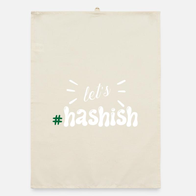Let's Hash Typography Pattern Organic dish towel
