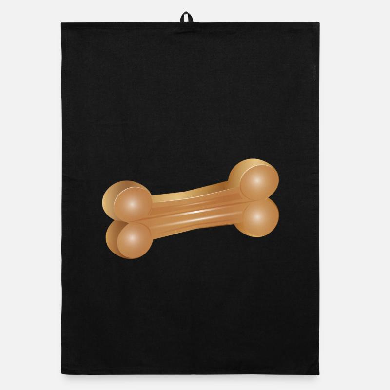 Chewing bone illustration in classic style Organic dish towel