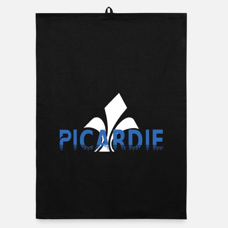 Picardy Fleur de lis Stylized Organic dish towel