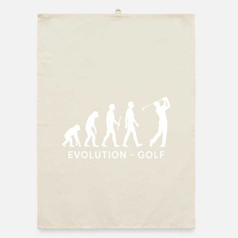 Evolution Golf Lustiger Golfer Humor Design Organic Geschirrtuch