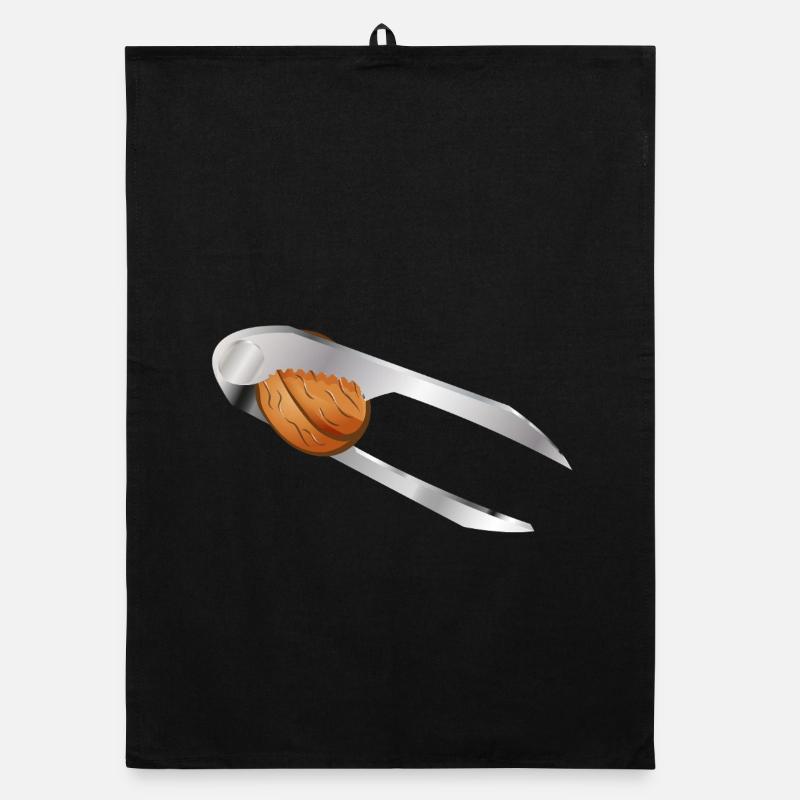 Noyer dans un casse-noisette – motif classique de Noël Torchon bio