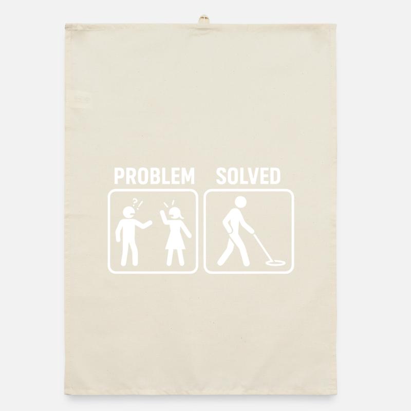 Metal Detecting Problem Solved Humor Design Organic dish towel