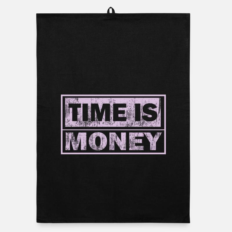 Time is money Neon panel Organic dish towel