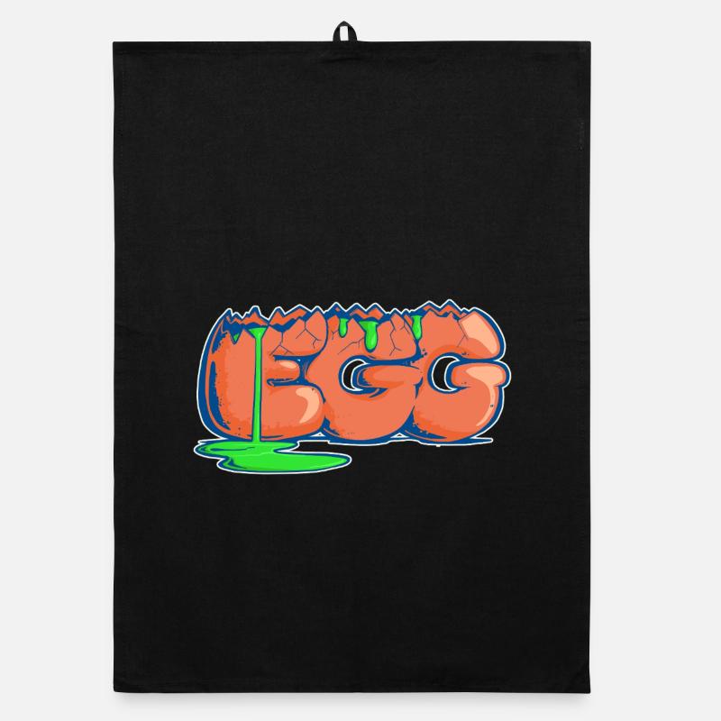 Egg, mot dessiné Torchon bio