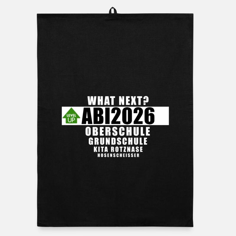 Abi2026 - what next? - Organic Geschirrtuch - Schwarz