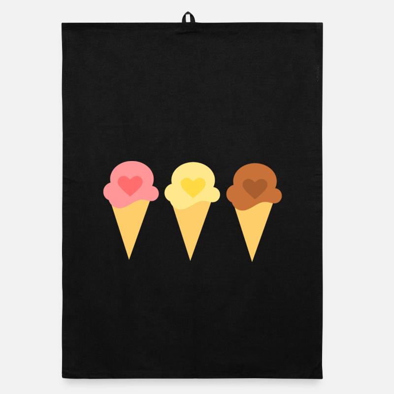 Eis Herz Eiscreme Erdbeereis Eisdiele Geschenk Organic Geschirrtuch