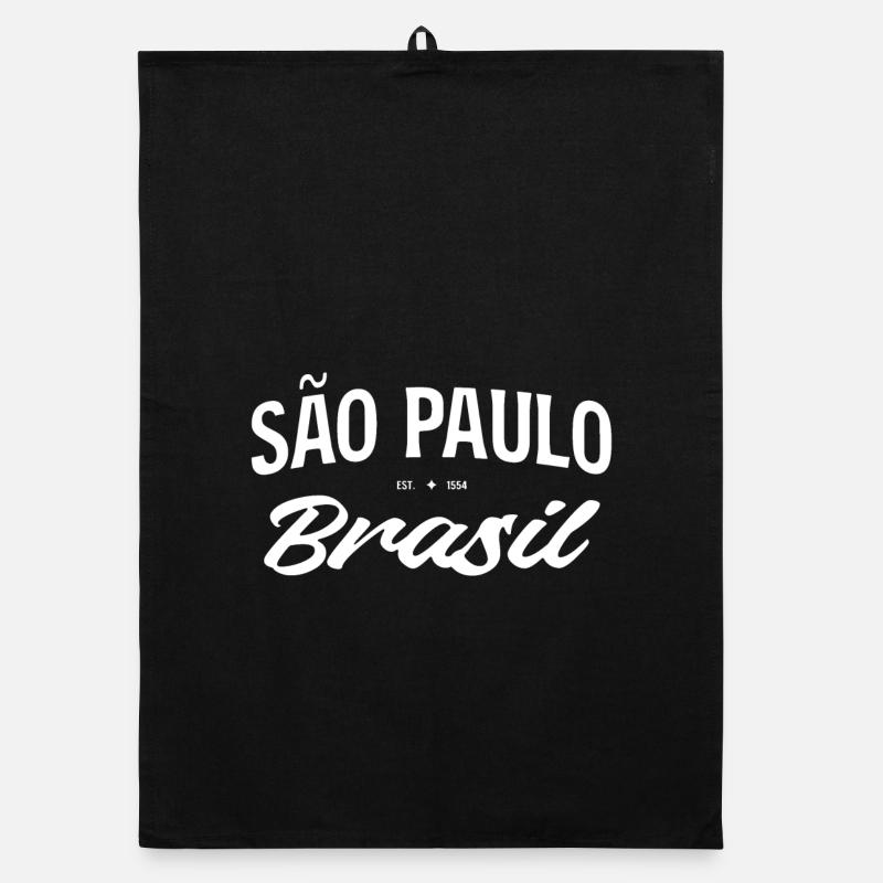 Sao Paulo Brasil Retro Script Organic Geschirrtuch