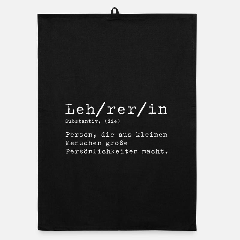 Lehrerin Definition - Organic Geschirrtuch - Schwarz