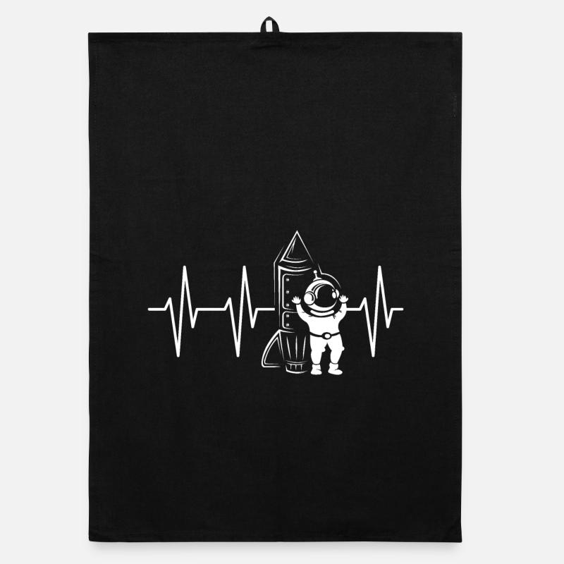 Rocketman Heartbeat Pulse Rocket Astronaute Symbole Torchon bio