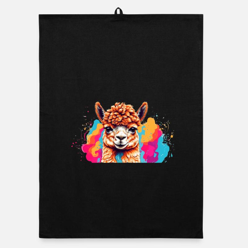 Explosion de couleur de lama Torchon bio