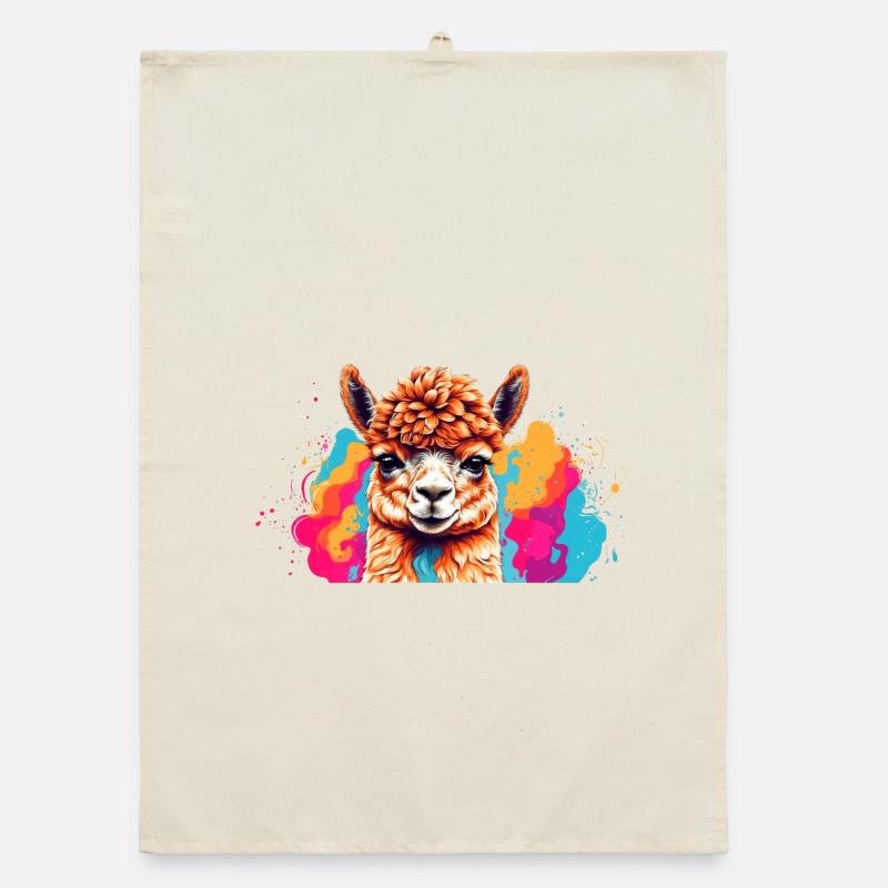 Explosion de couleur de lama Torchon bio