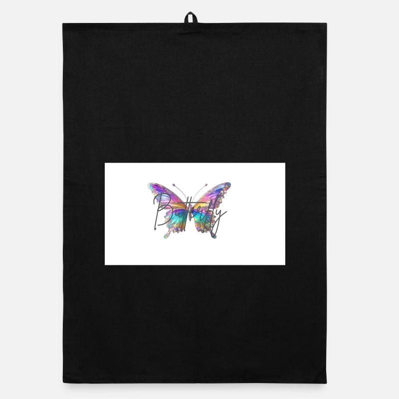 Papillon coloré avec effet aquarelle Torchon bio