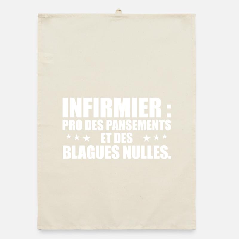 Infirmier pro des pansements et des blagues nulles Torchon bio