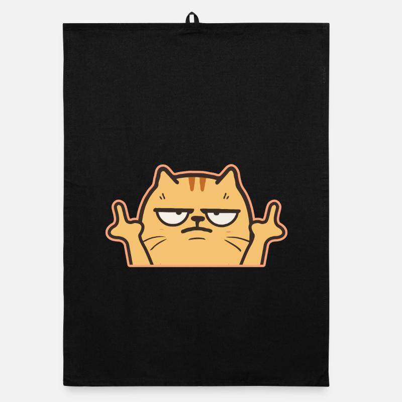 Mittelfinger Katze Organic Geschirrtuch