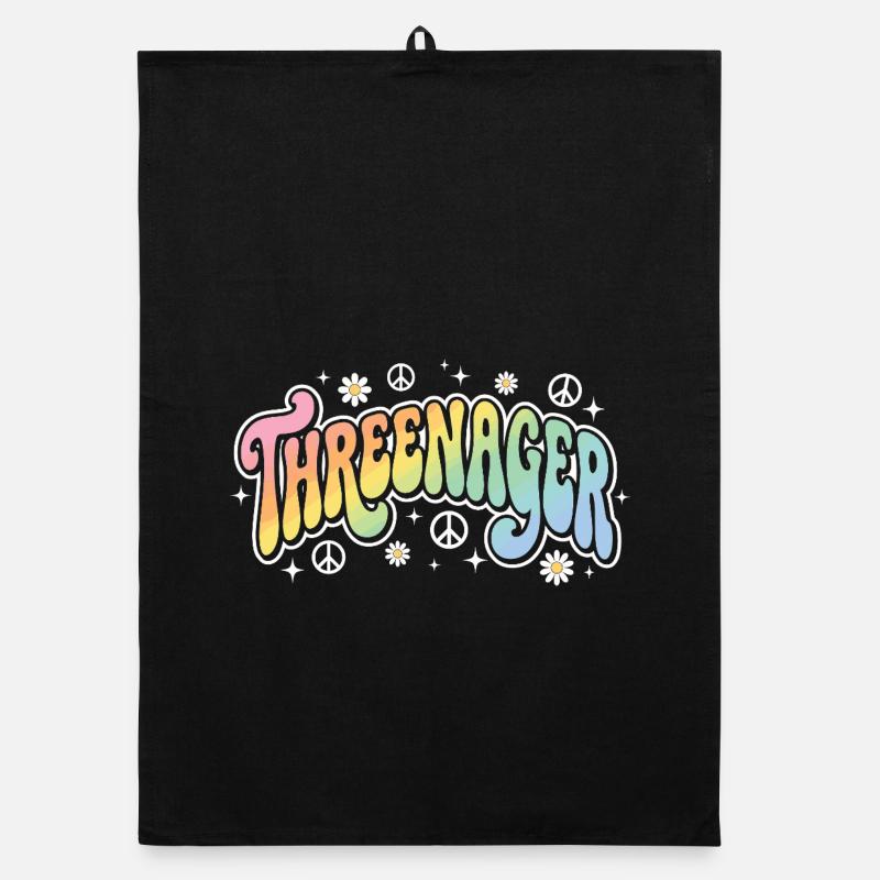 Threenager 3rd Birthday 3 Years Girls Organic dish towel