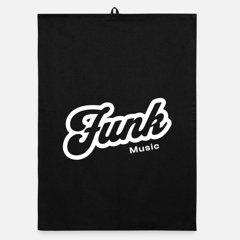 Funk Music Retro Script Logo Organic Geschirrtuch
