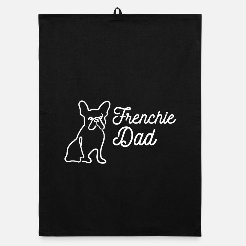 Frenchie Dad Outline Lineart Organic Geschirrtuch