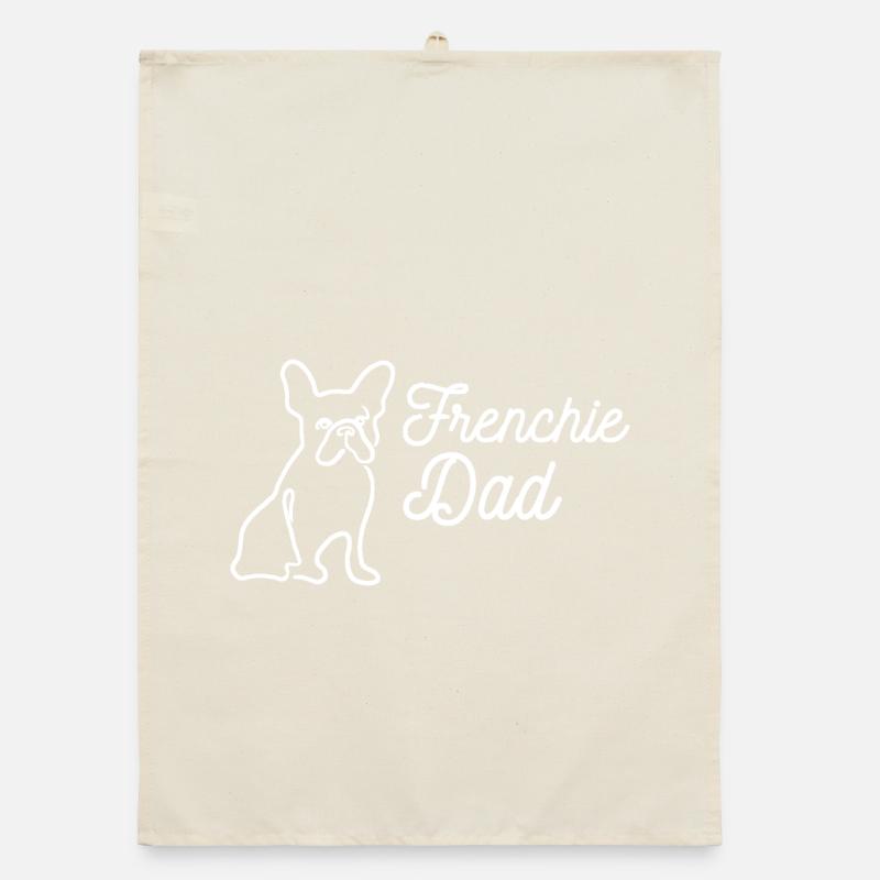 Frenchie Dad Outline Lineart Organic Geschirrtuch