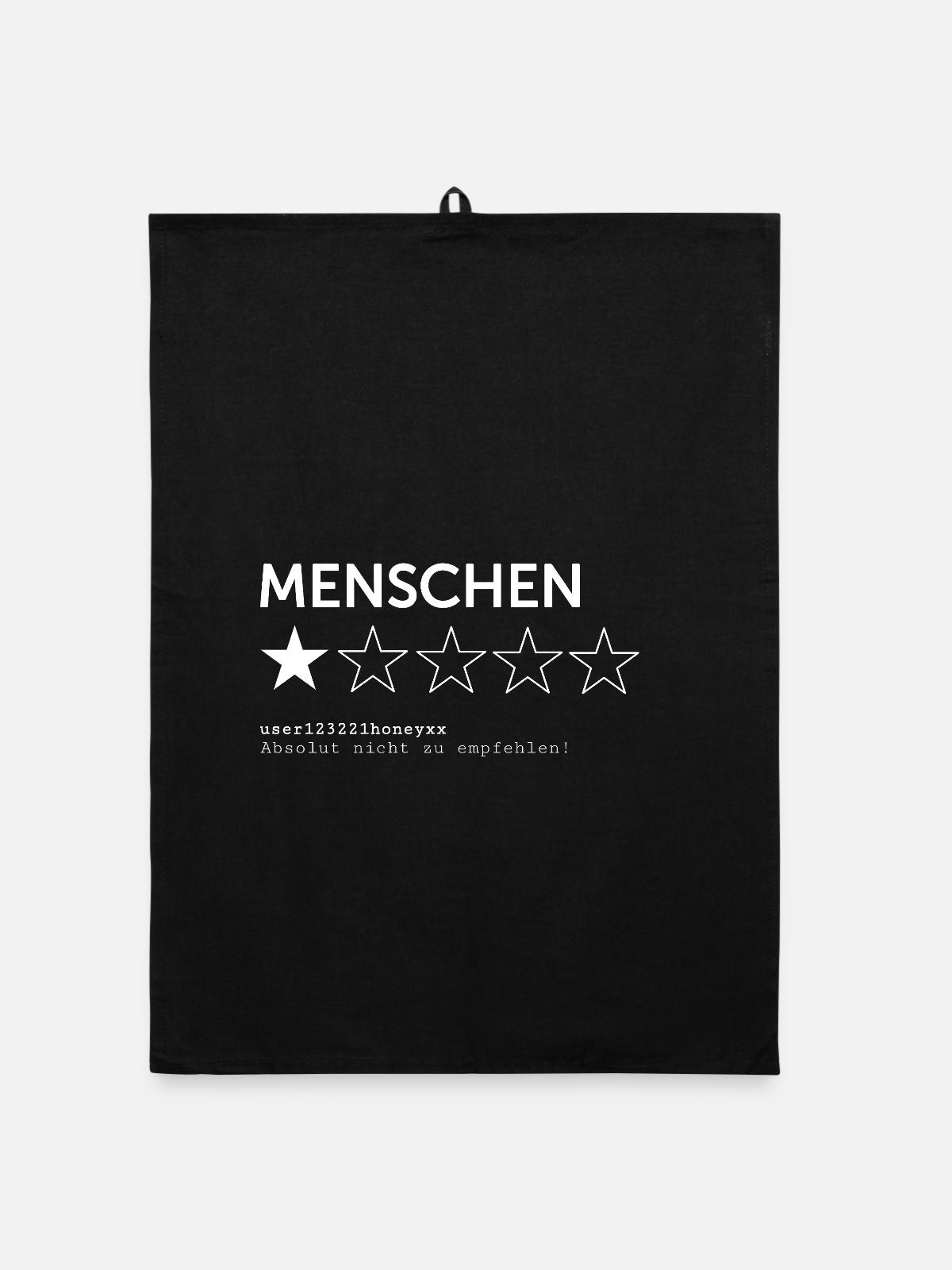 Bewertung Menschen - Organic Geschirrtuch - Schwarz - Vorne