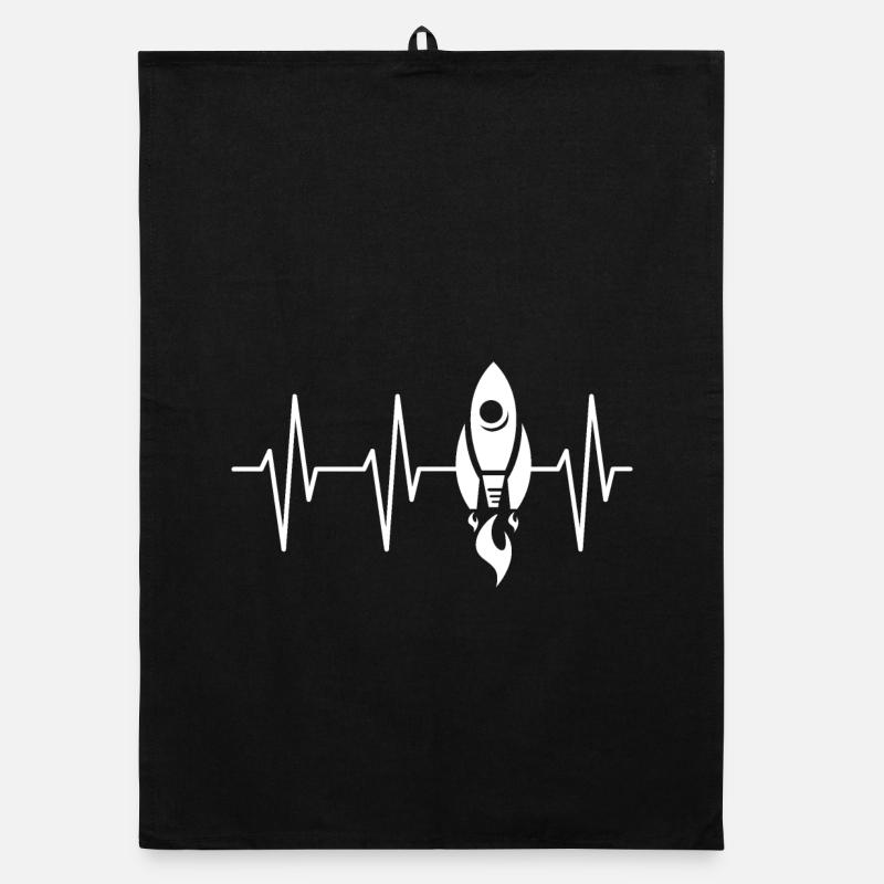 fusée, battement de cœur, espace, ecg, voyage dans l’espace, astronaute Torchon bio