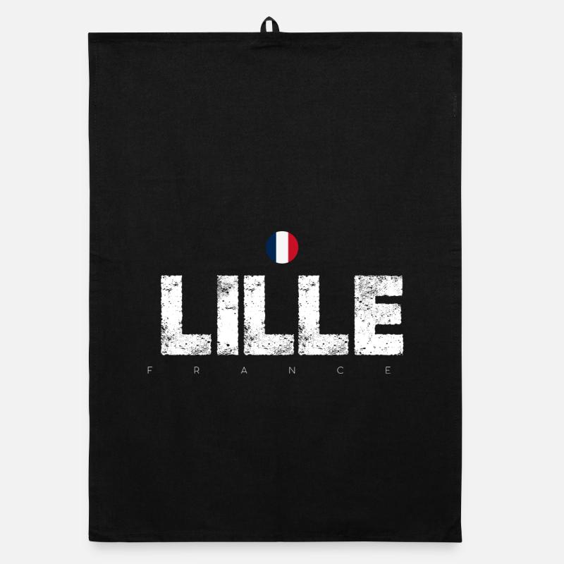 Lille Frankreich Distressed Typografie Organic Geschirrtuch