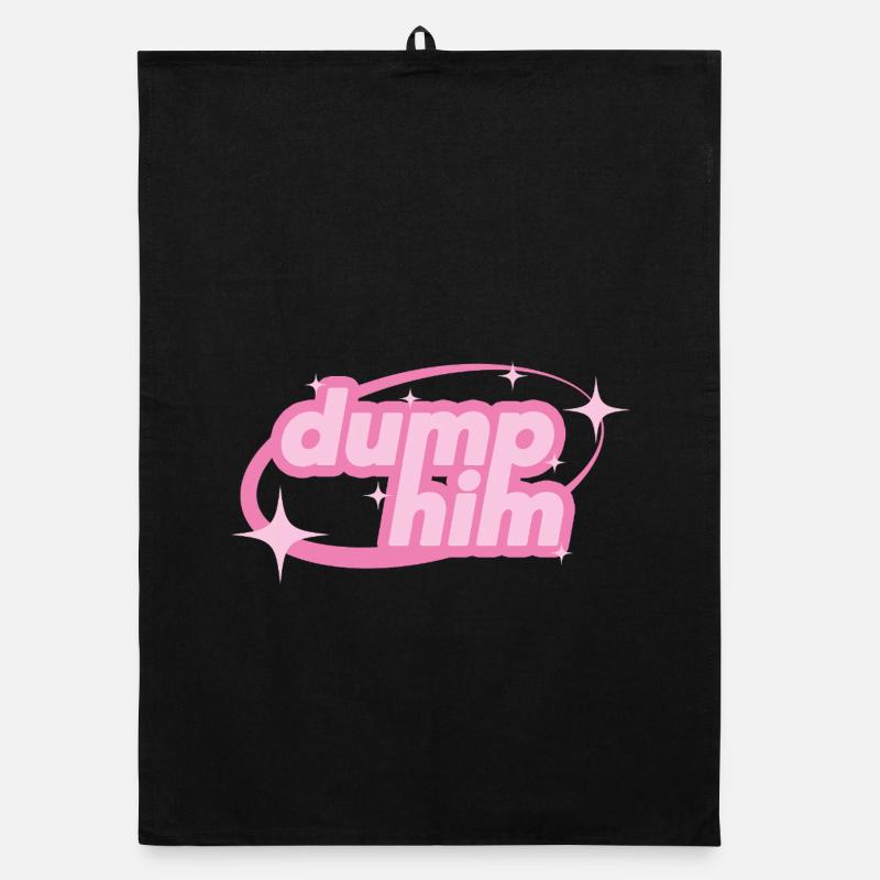 Dump Him – Girly Y2K Statement - Organic Geschirrtuch - Schwarz