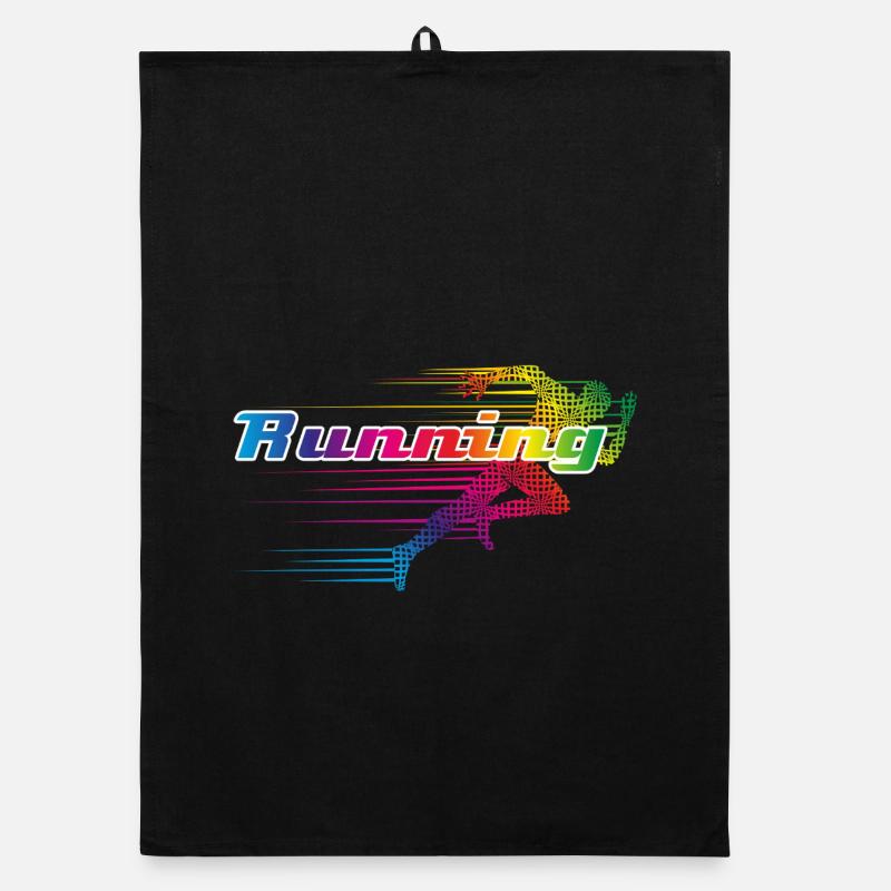Coureur coloré en lettrage de sprint "Running Torchon bio