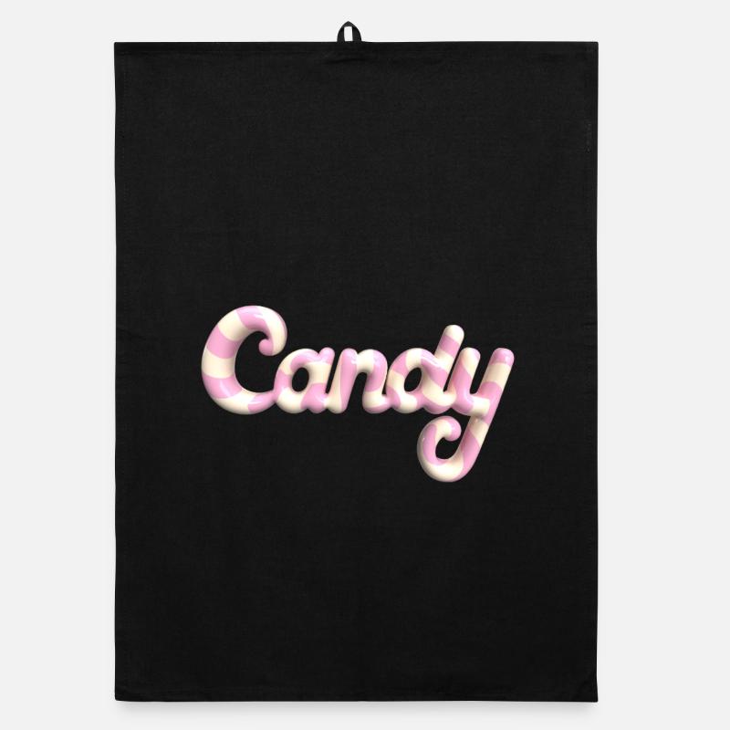 Candy Lettering – 3D Render Candy Style Organic dish towel