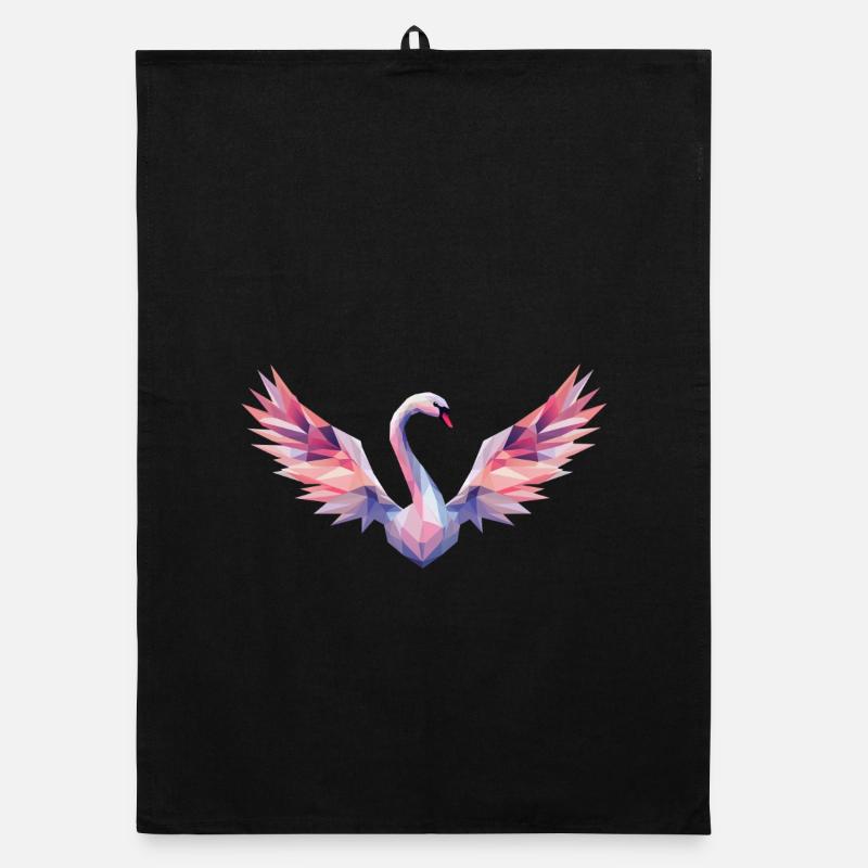 Geometric Swan with Gradient Organic dish towel
