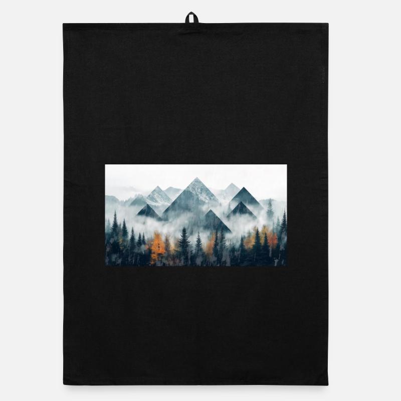 forest mountains Organic dish towel