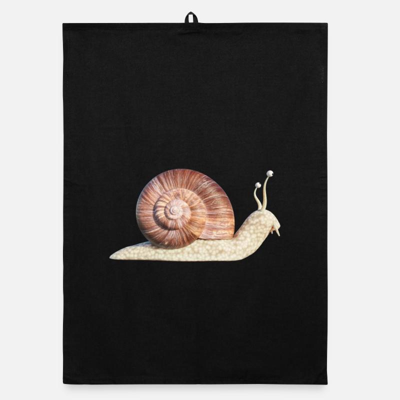 escargot - Torchon bio - noir