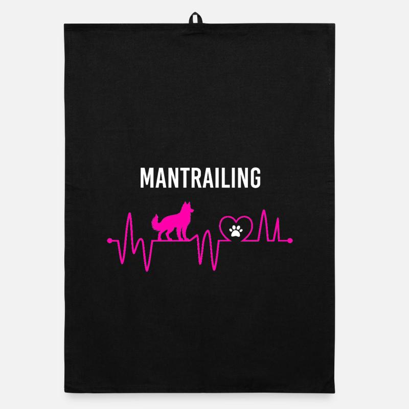 Mantrailing Heartbeat Mantrailing Leidenschaft - Organic Geschirrtuch - Schwarz