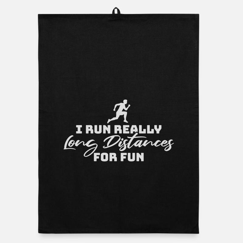 I Run Really Long Distances For Fun Marathon Sport Organic Geschirrtuch