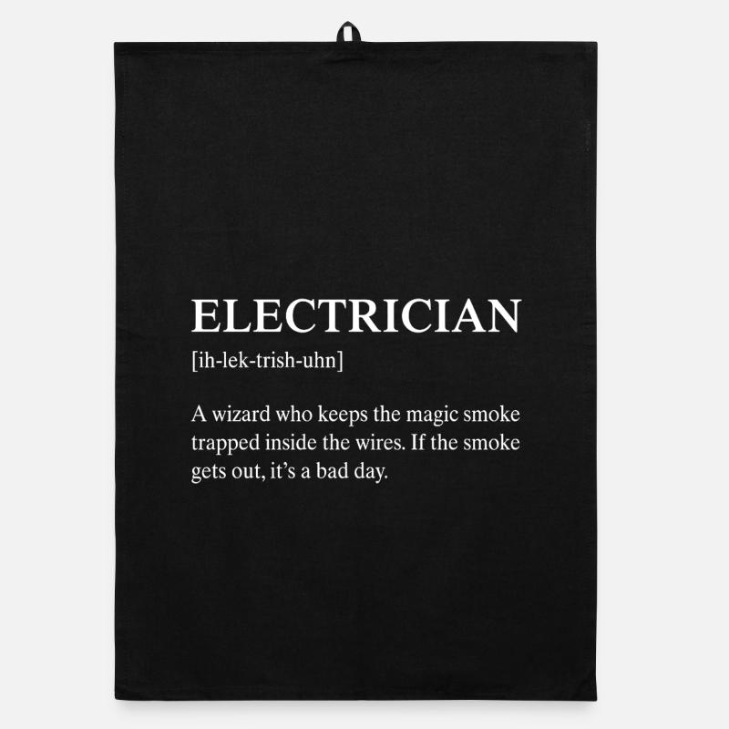 Funny Electrician Technical Meaning Description Organic dish towel