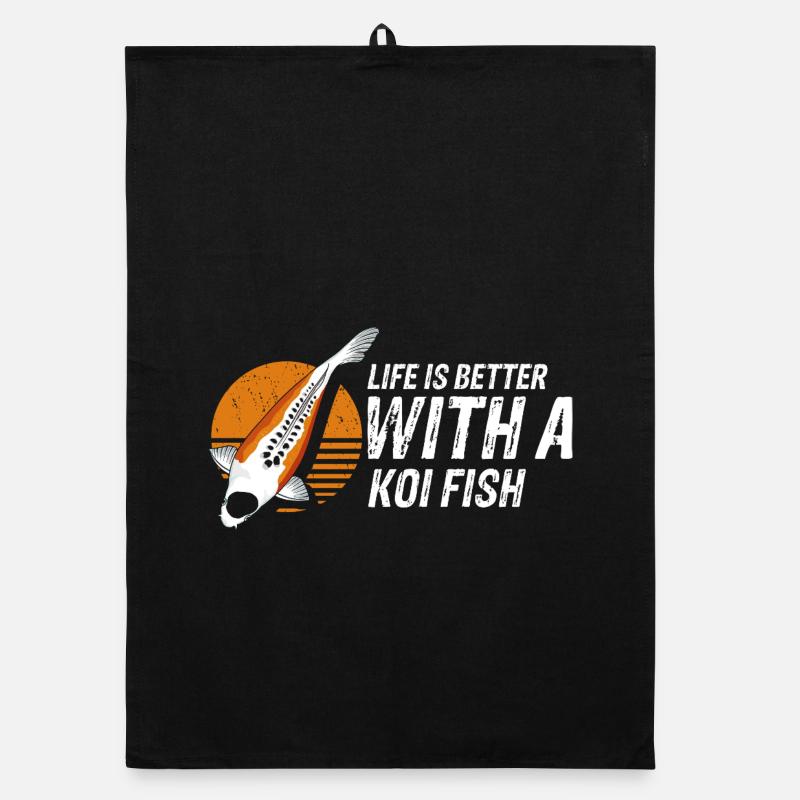 Life Is Better With a Koi Fish Positive Pond Organic dish towel