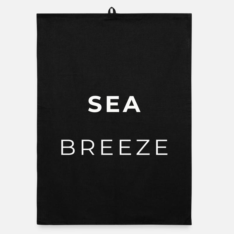 Breeze Navy Minimalistische Typografie Organic Geschirrtuch
