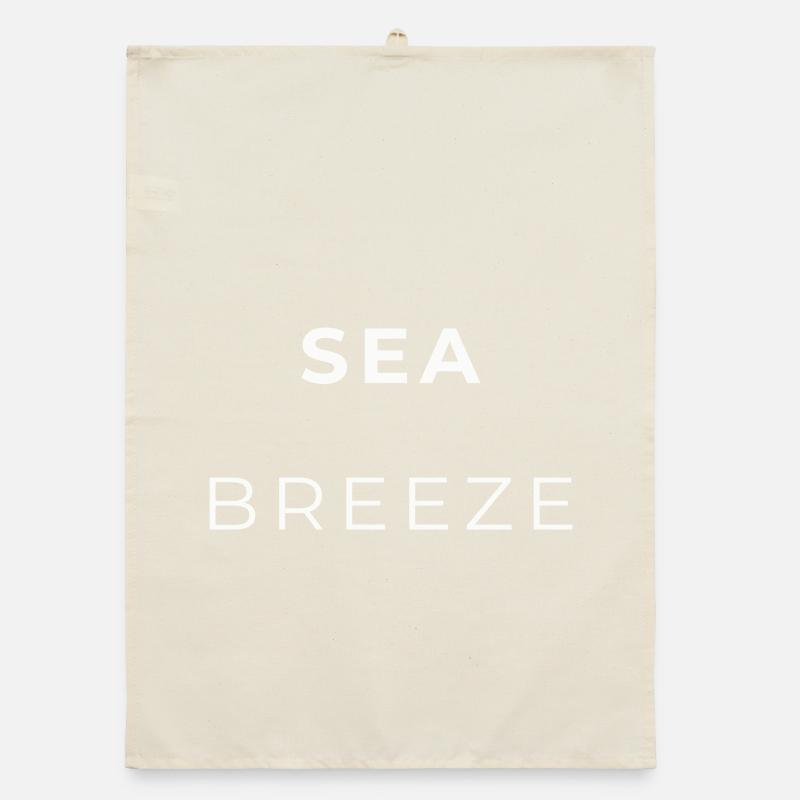 Breeze Navy Minimalist Typography Organic dish towel