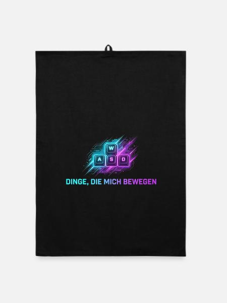 Gaming Tastatur Dinge, die mich Bewegen WASD - Organic Geschirrtuch - Schwarz - Vorne
