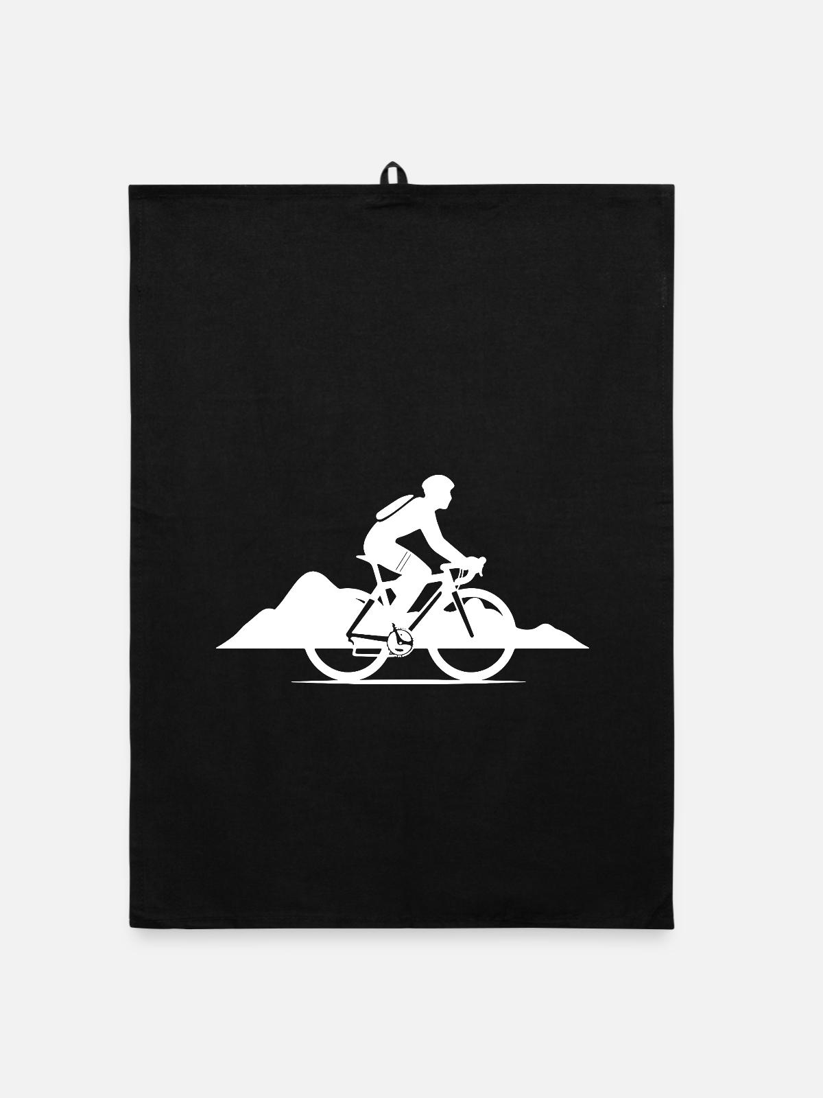 Radfahrer - Organic Geschirrtuch - Schwarz - Vorne
