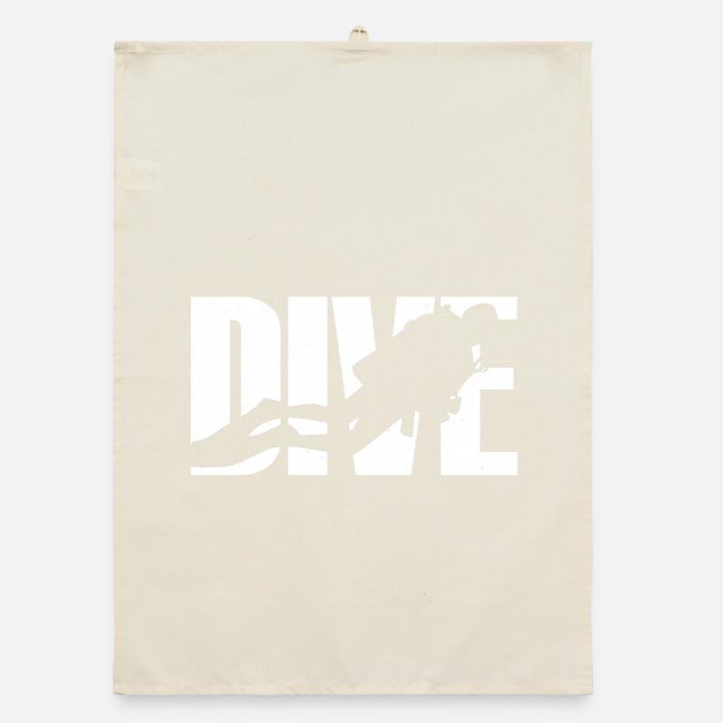 Diving diver Organic dish towel