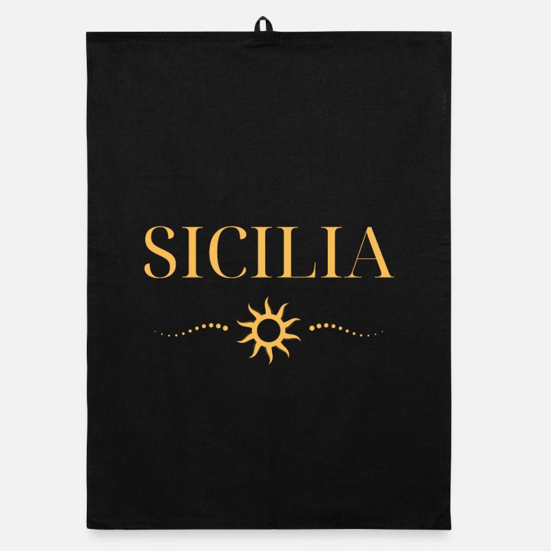 Sicilian Sun Coastal Pattern Organic dish towel