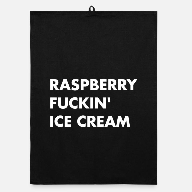 Glace à la framboise - lettrage blanc Torchon bio