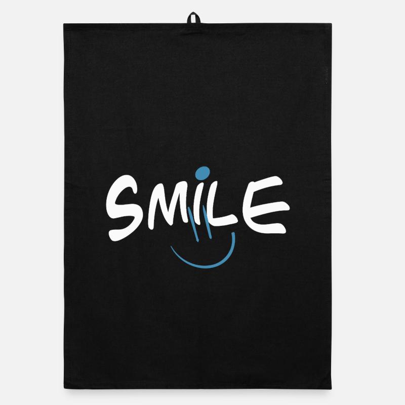 Fröhliches Smile mit Farbklecks Organic Geschirrtuch
