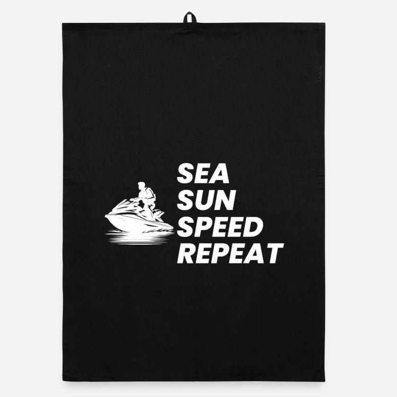 Funny Jet Ski Summer Speed Repeat  Organic dish towel