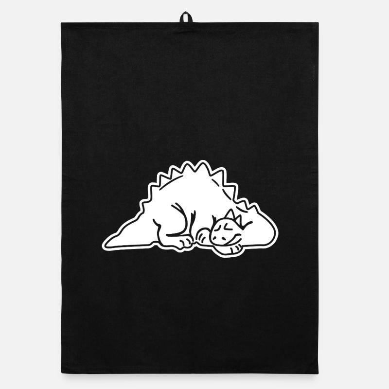 Schlafender Dino Dino, Dinosaurier, Saurier, Echse Organic Geschirrtuch