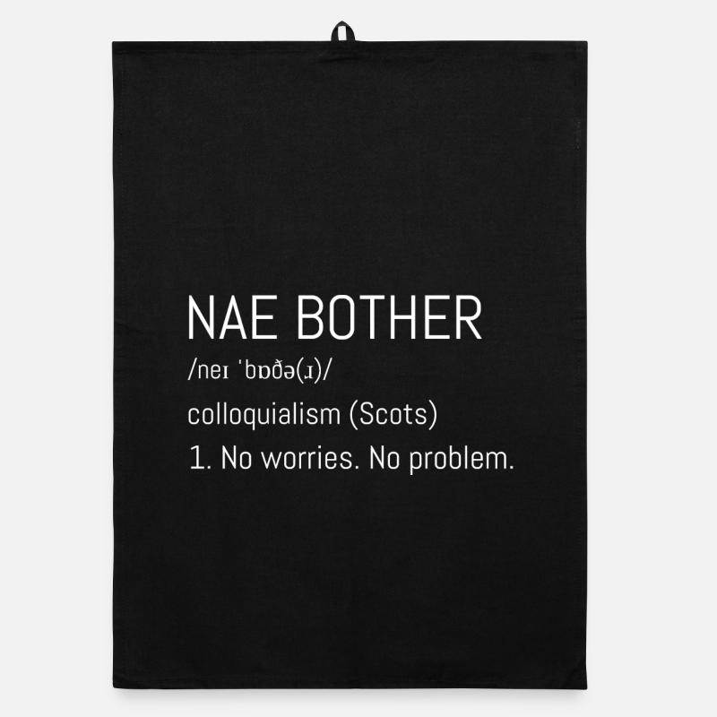 Nae Bother Typography Organic dish towel