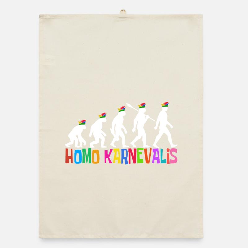 Homo Karnevalis | Evolution der Narren, Fastnacht Organic Geschirrtuch